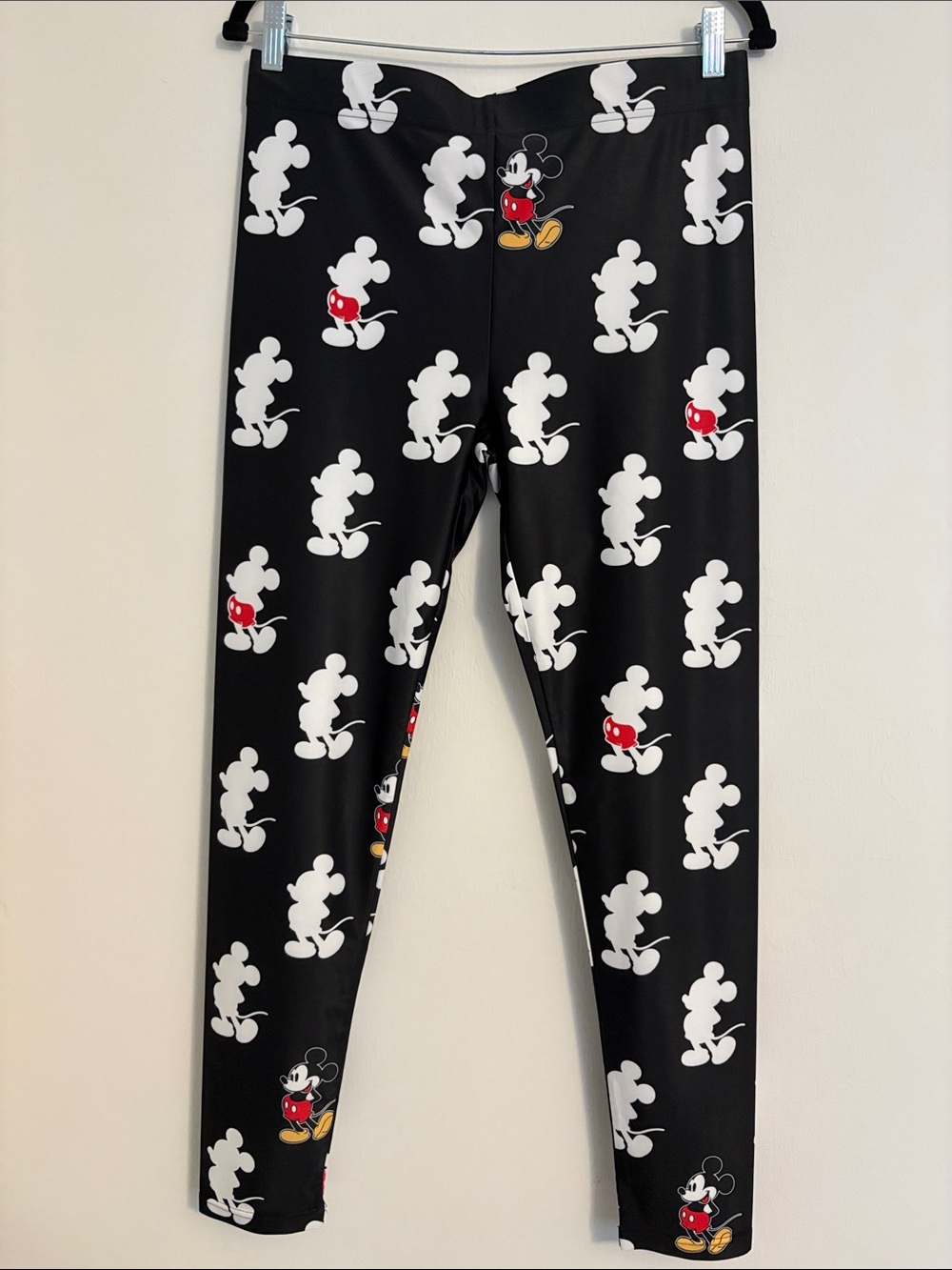 Black Mickey Mouse Print Leggings Size L